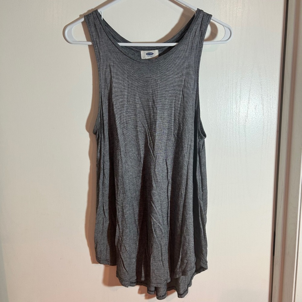 Old Navy black white Striped Tank Top Sleeveless Casual Basic Everyday Women's